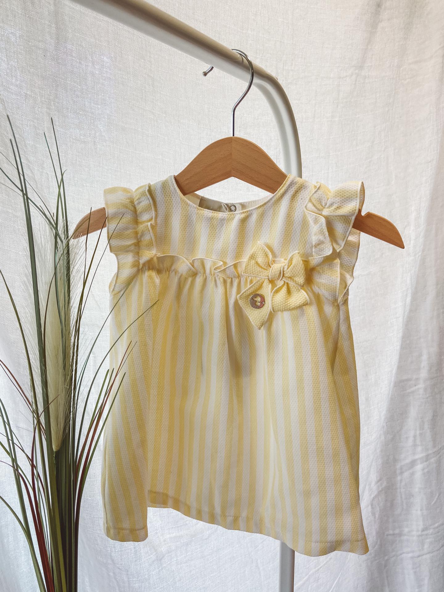 LALALU l Striped soft yellow dress | Milis Baby
