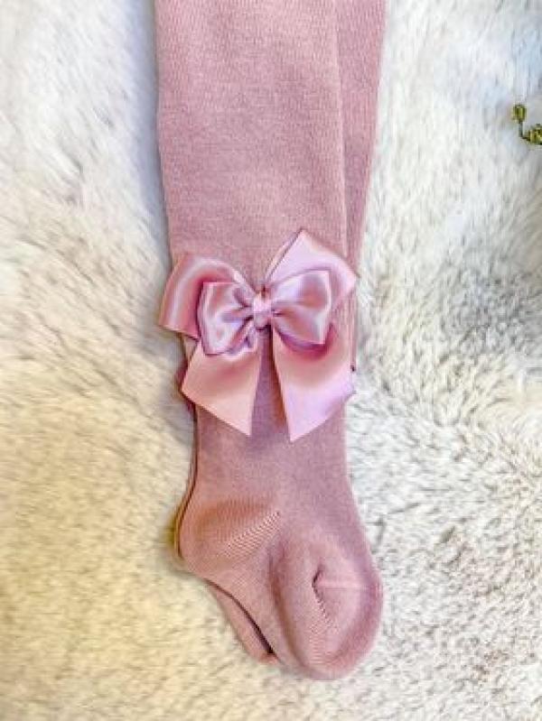 Alternatieve foto JC CASTELLA I Plain Tights With Double Bow Old Pink