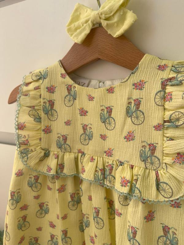 Alternatieve foto PAZ I Yellow flower bike dress