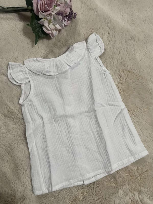 Alternatieve foto CAMELLIA BOUTIQUE I Blouse white cotton frill