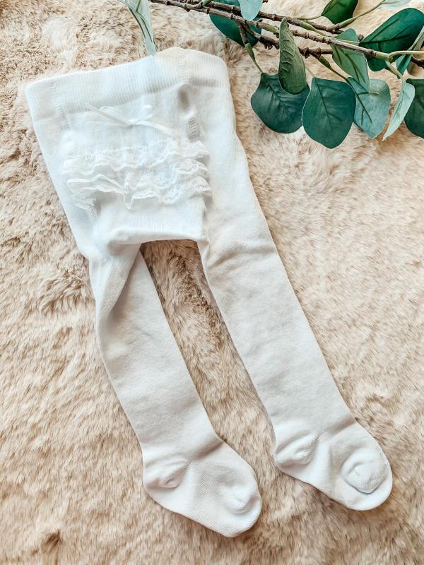 Coverfoto Babytights white with lace