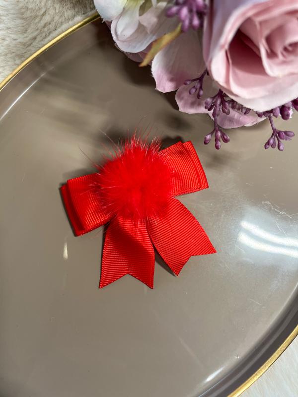 Coverfoto HAIRCLIP I Red Fur Bow
